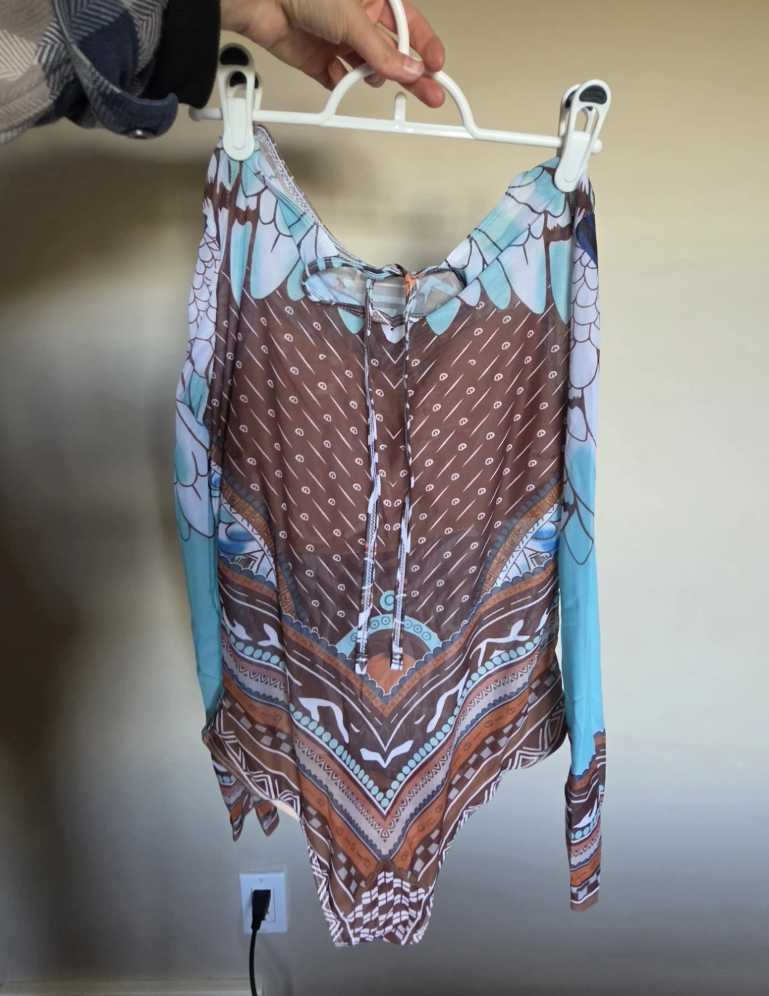Long-Sleeve Printed Bodysuit and pants with Sun protection - photo 4