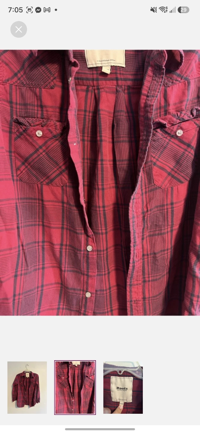 Roots Red and Black Plaid Shirt - photo 2