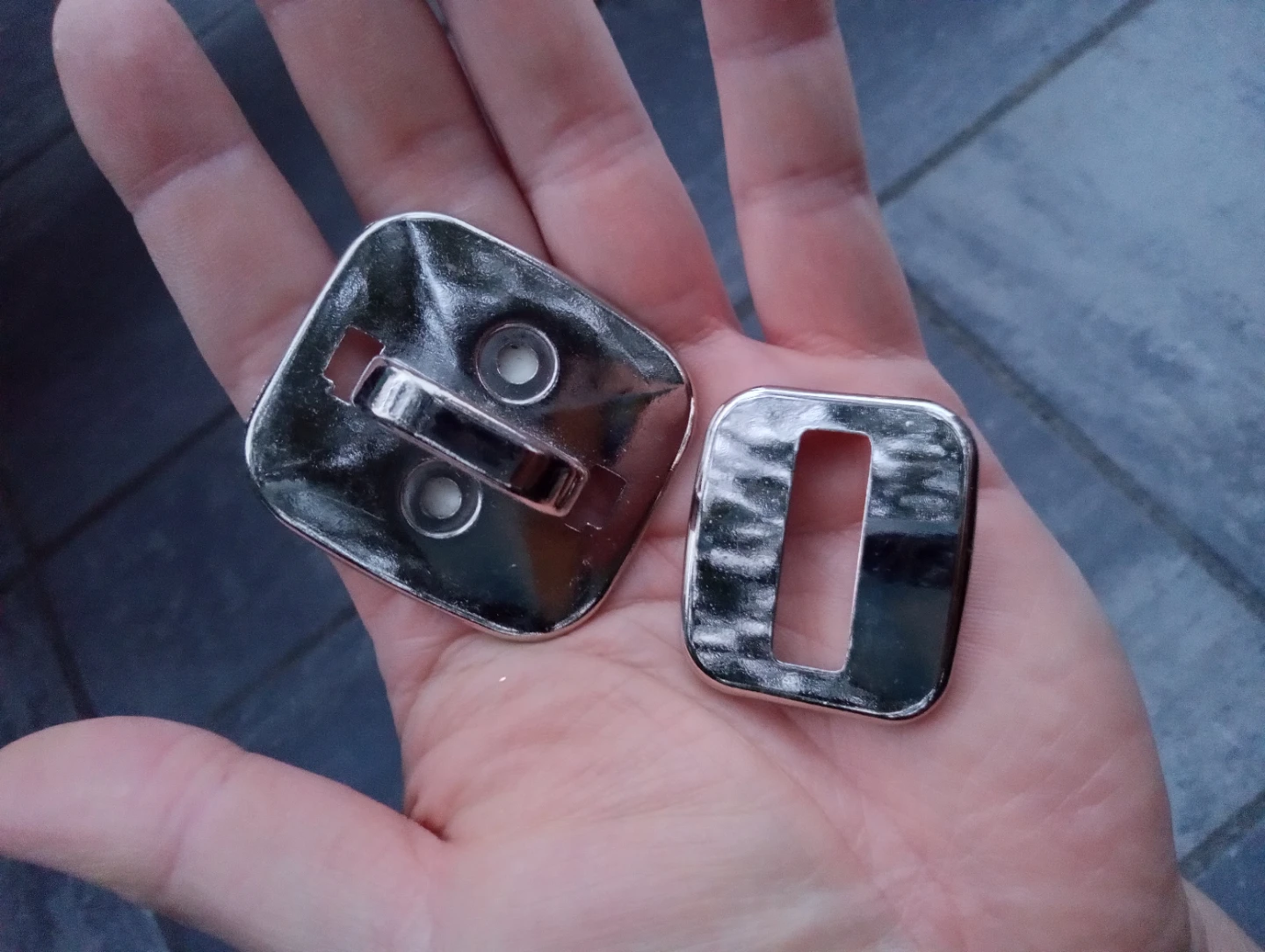 Chrome Plated Metal Belt Buckle Loop - photo 5