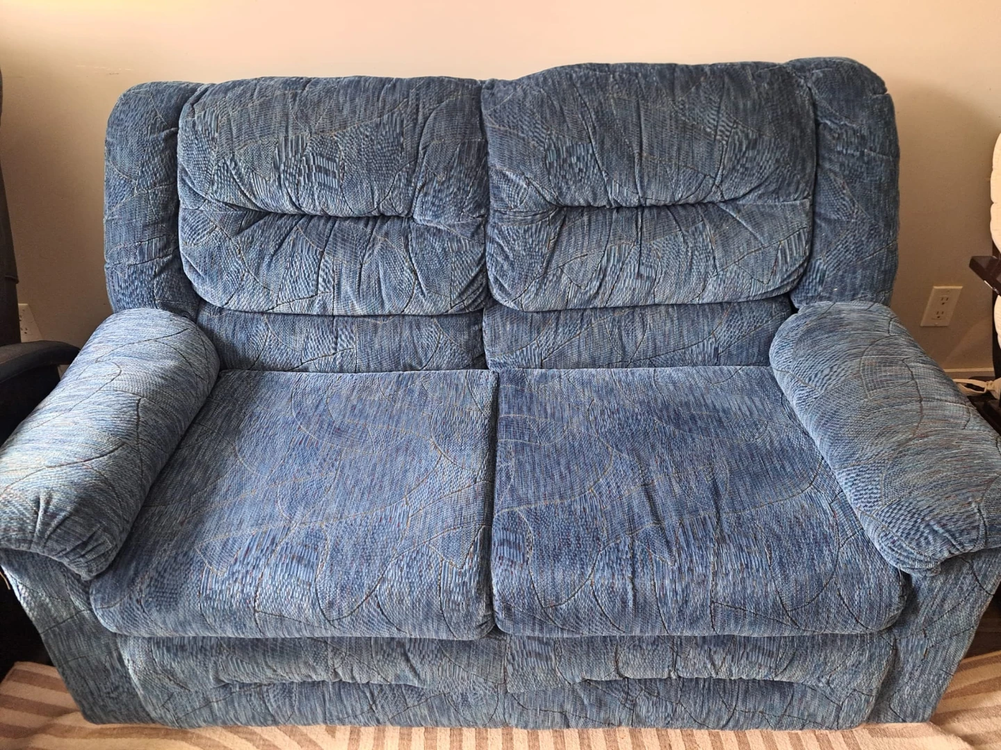 Blue Fabric Loveseat Sofa - photo 2
