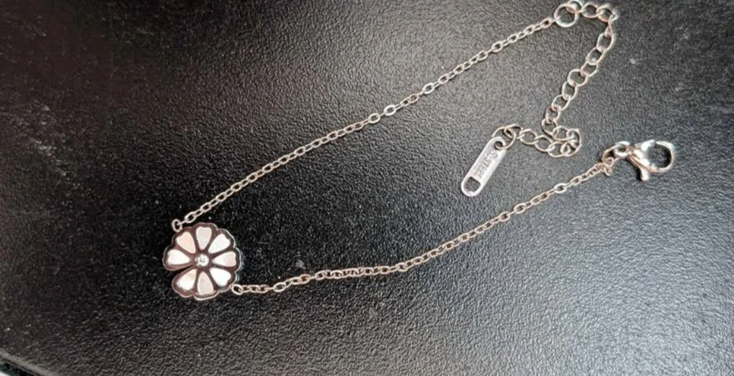 Stainless Steel Flower Charm Bracelet