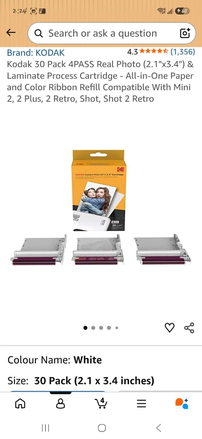 Kodak 30 Pack 4PASS Instant Print Cartridge