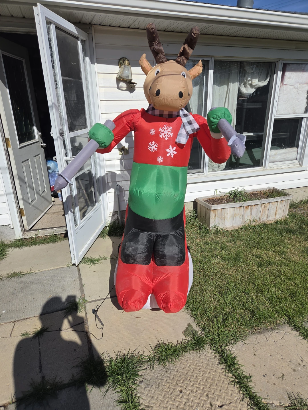🏈7ft Skiing Moose Christmas Blowup