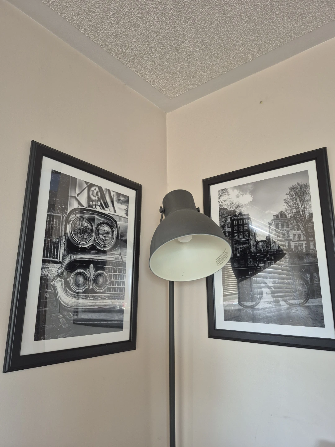 Framed Black and White Car and Bicycle Prints - photo 4