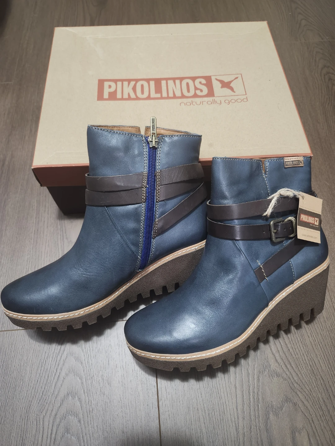 Pikolinos Leather Wedge Boots - Size 39