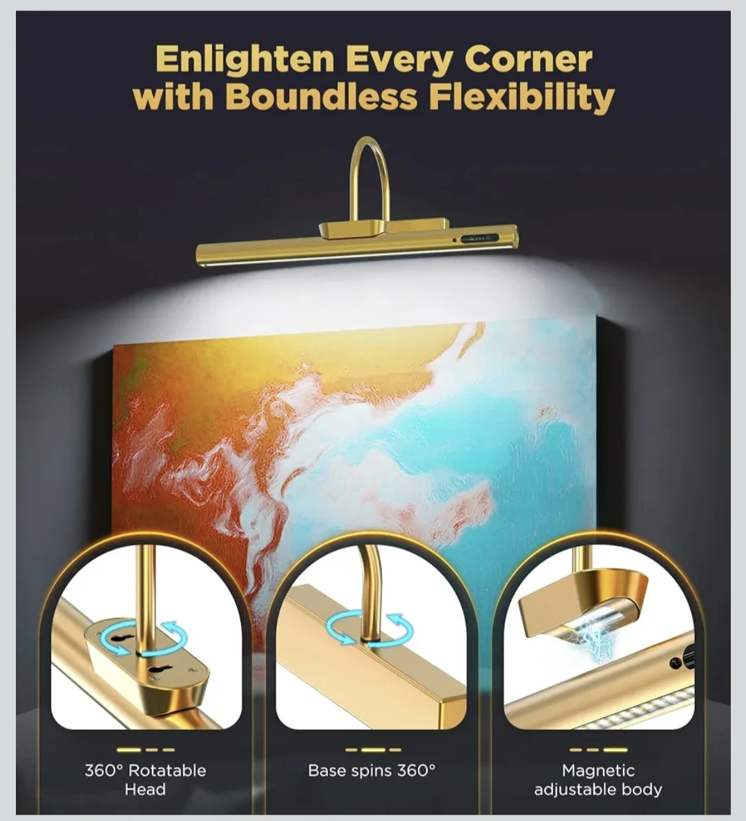 2 Set GINATY Picture Light 16-inch LED Art Lamp - photo 4