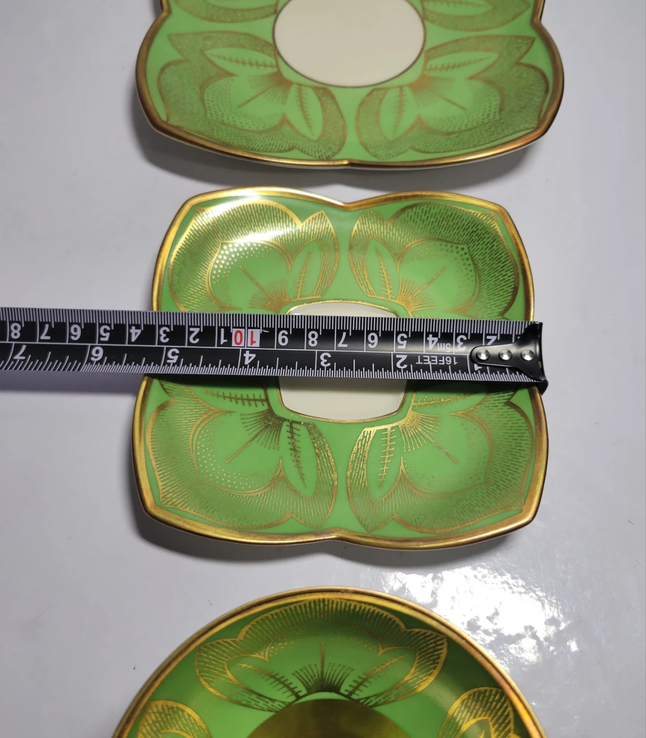 Vintage Green and Gold Teacup Set - photo 4