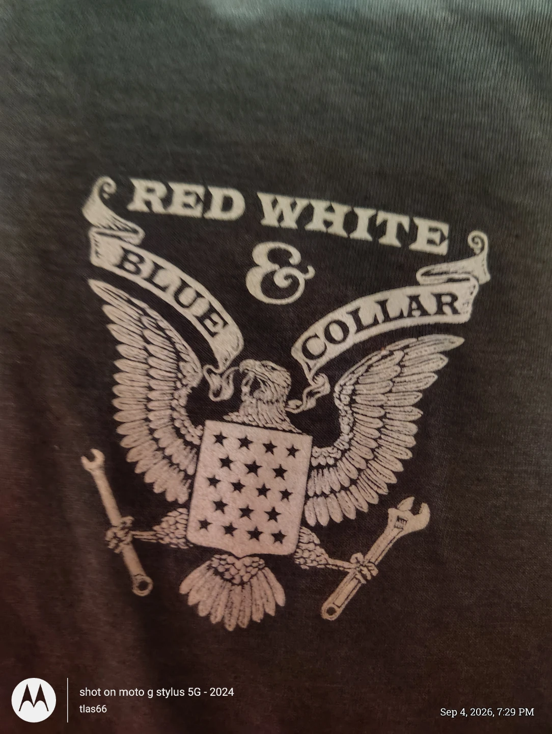 Buck Wear Red White and Blue Collar T-Shirt Large - photo 3