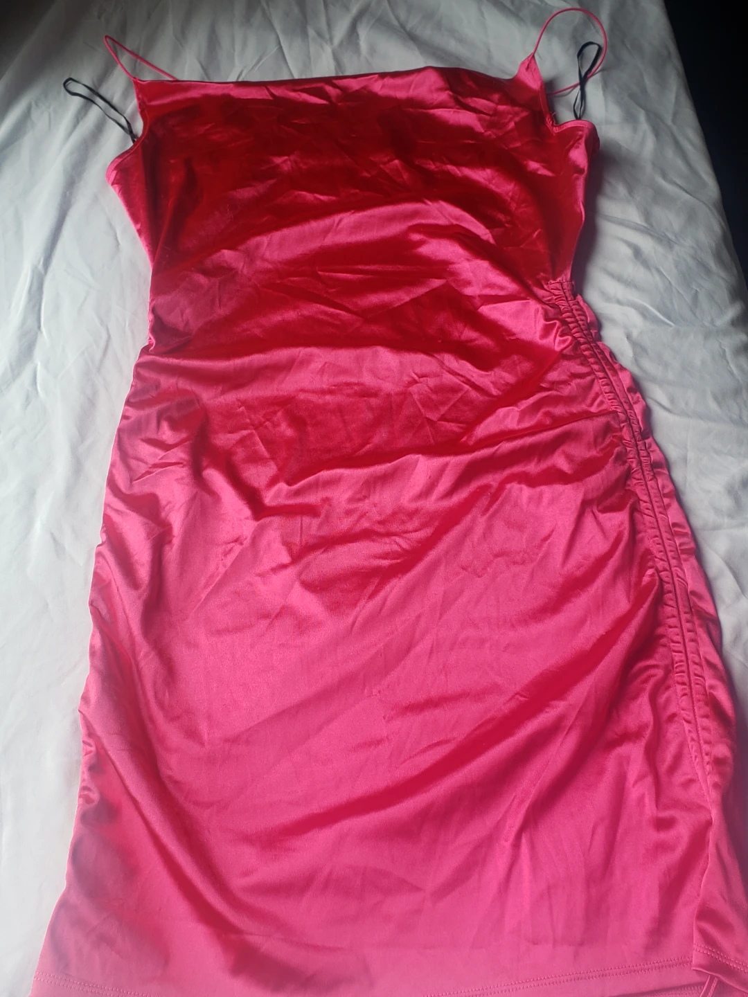 Pink Satin Spaghetti Strap H&M Cocktail Dress(L) - photo 4