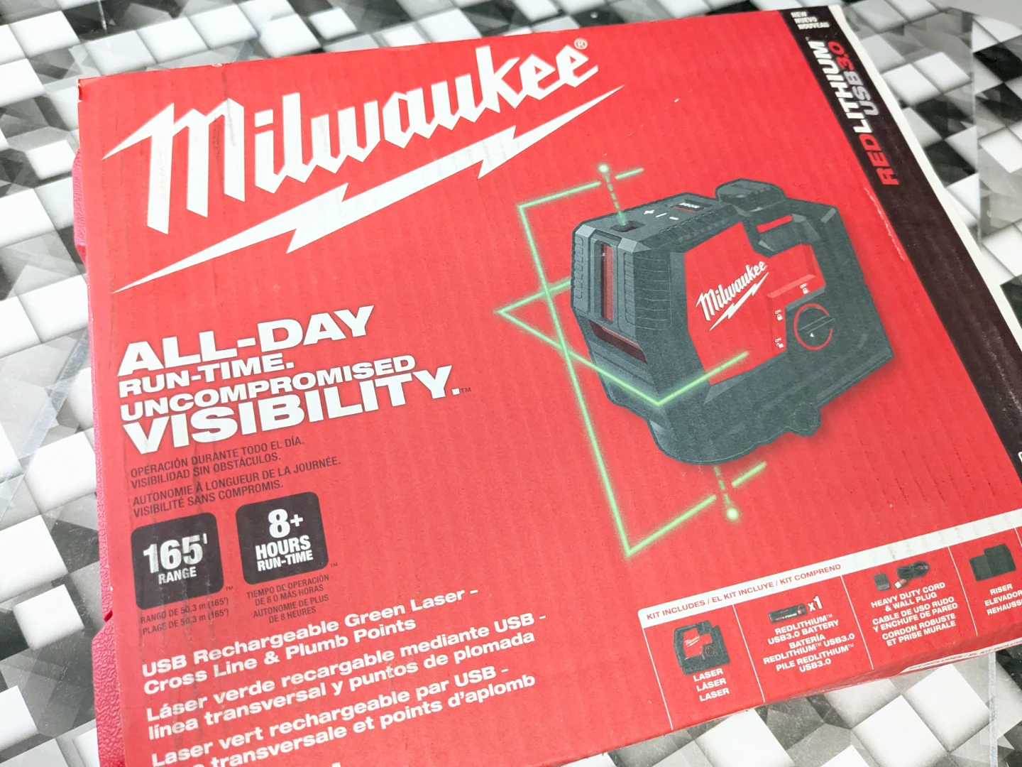 Milwaukee RECHARGEABLE Green Laser Level Combo