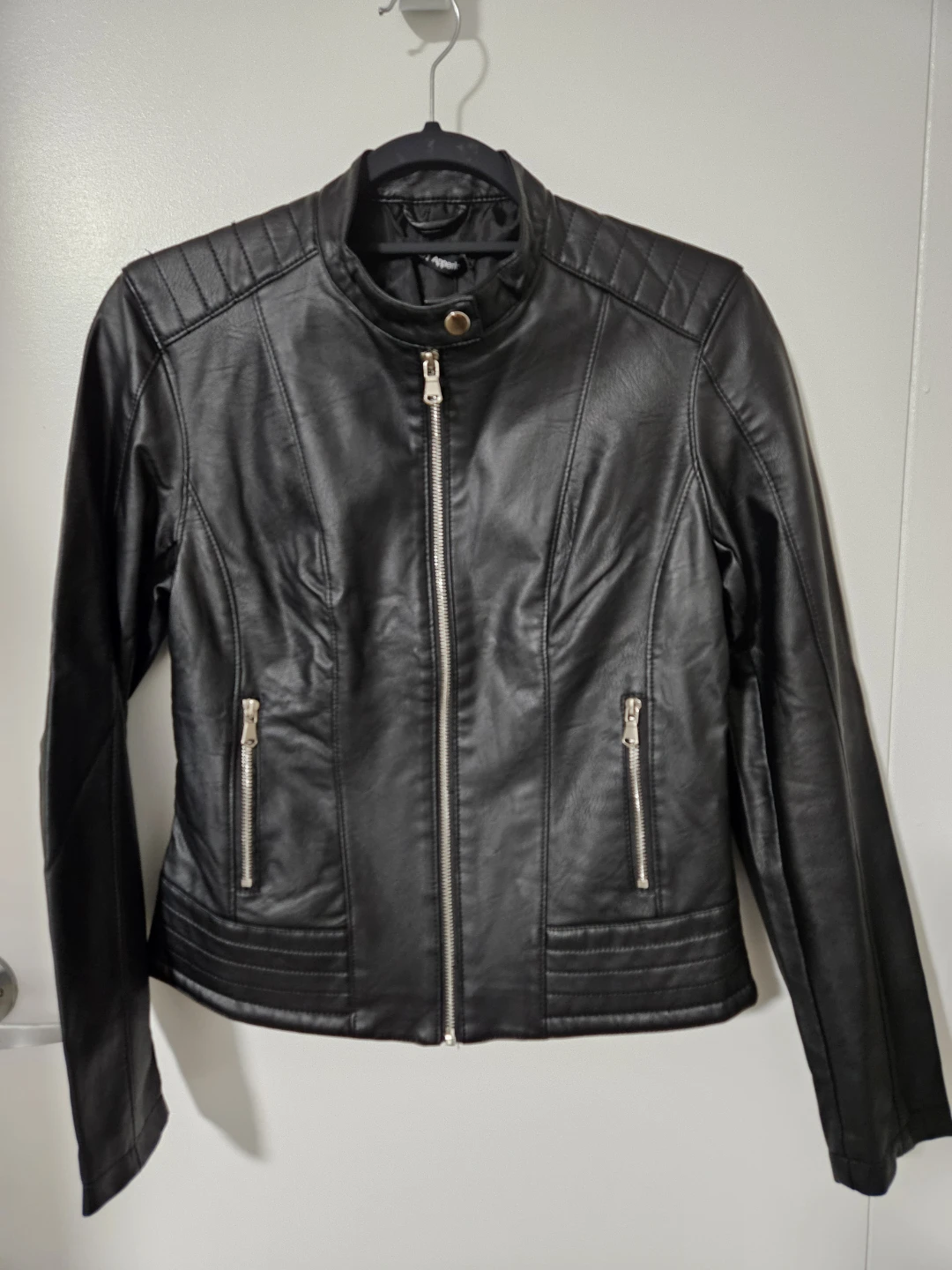 Black Faux Leather Moto Jacket