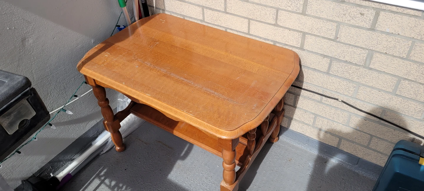 Wooden end table with lower shelf