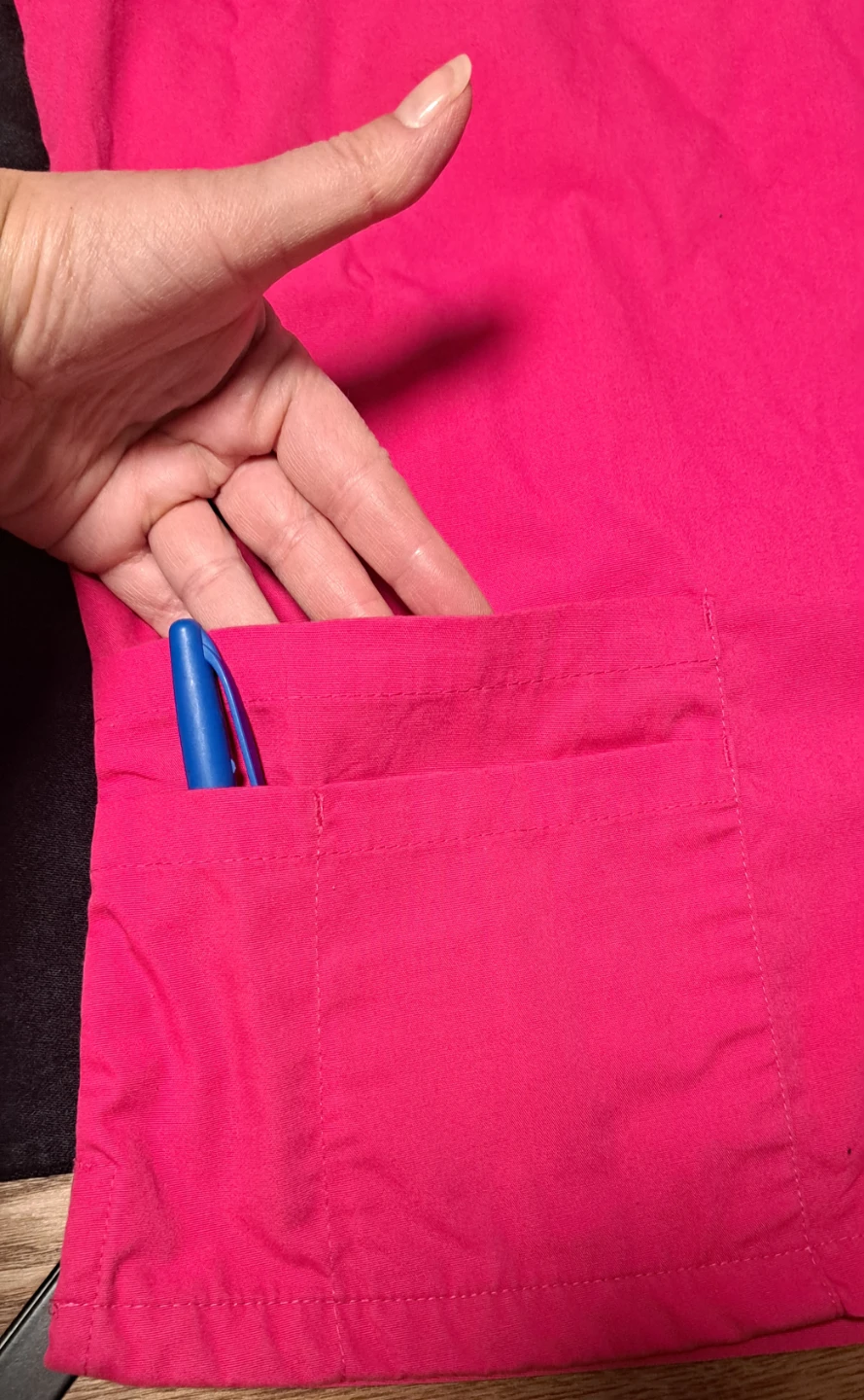 Fuchsia V-Neck Scrub Top XS - photo 2