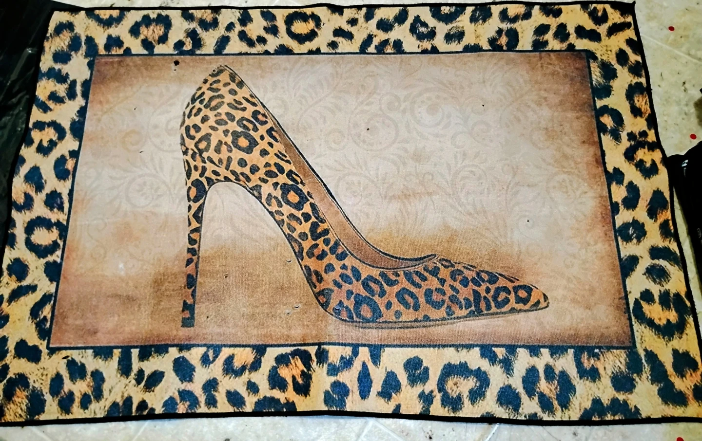 Leopard Print High Heel Area Rug