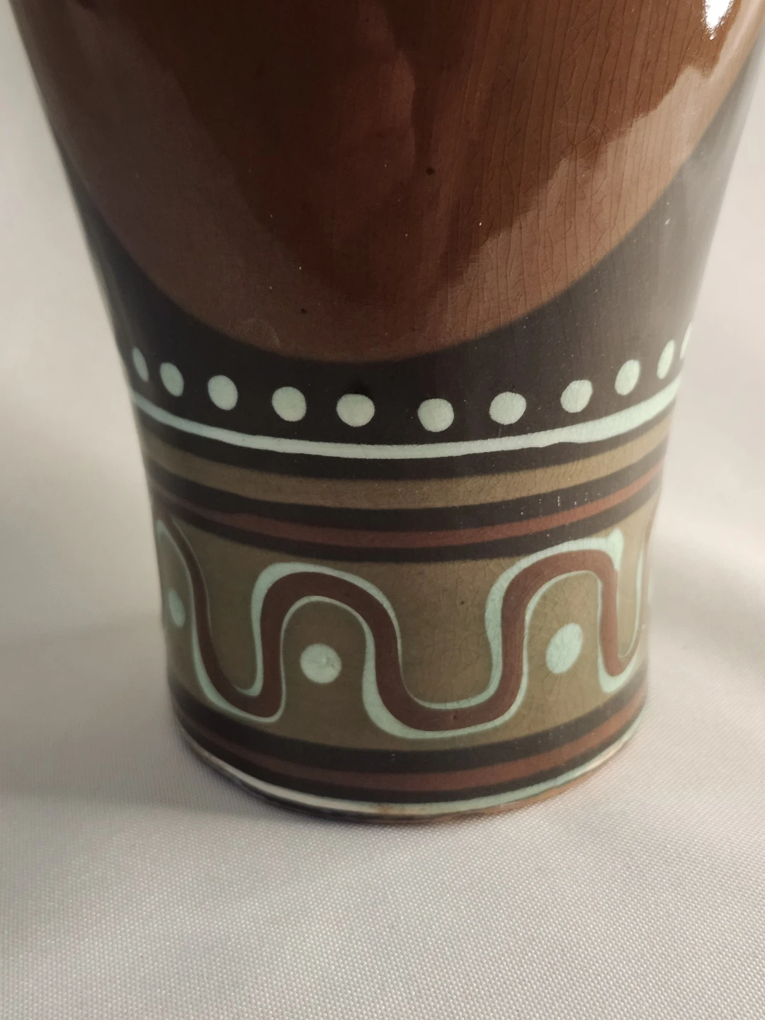 Vintage Ukrainian Vasylkiv Majolica Pottery Vase MCM - photo 2