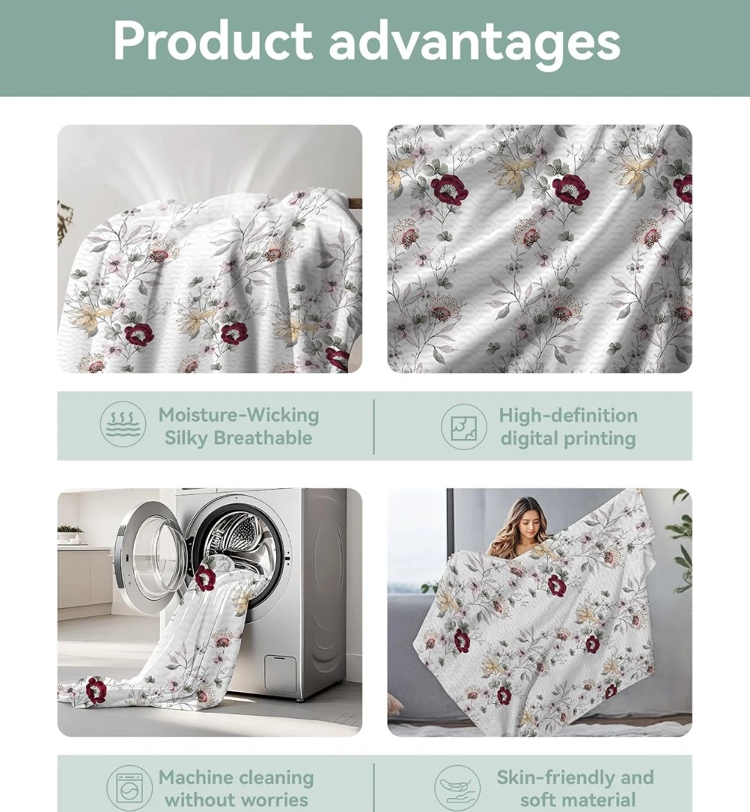 9 Piece Floral Bedspread Set with Curtains - photo 4