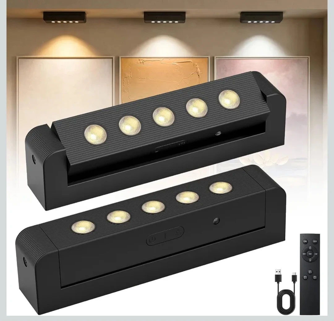 Black USB Rechargeable LED Wall Light with Remote