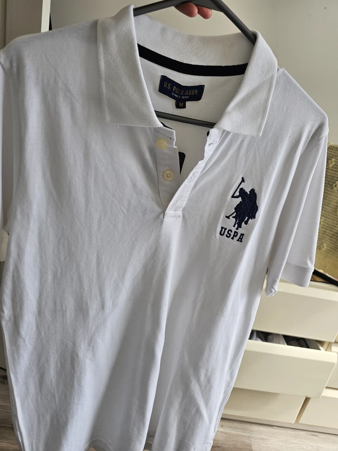 New U.S. Polo Assn. White Polo Shirt - Medium - photo 2