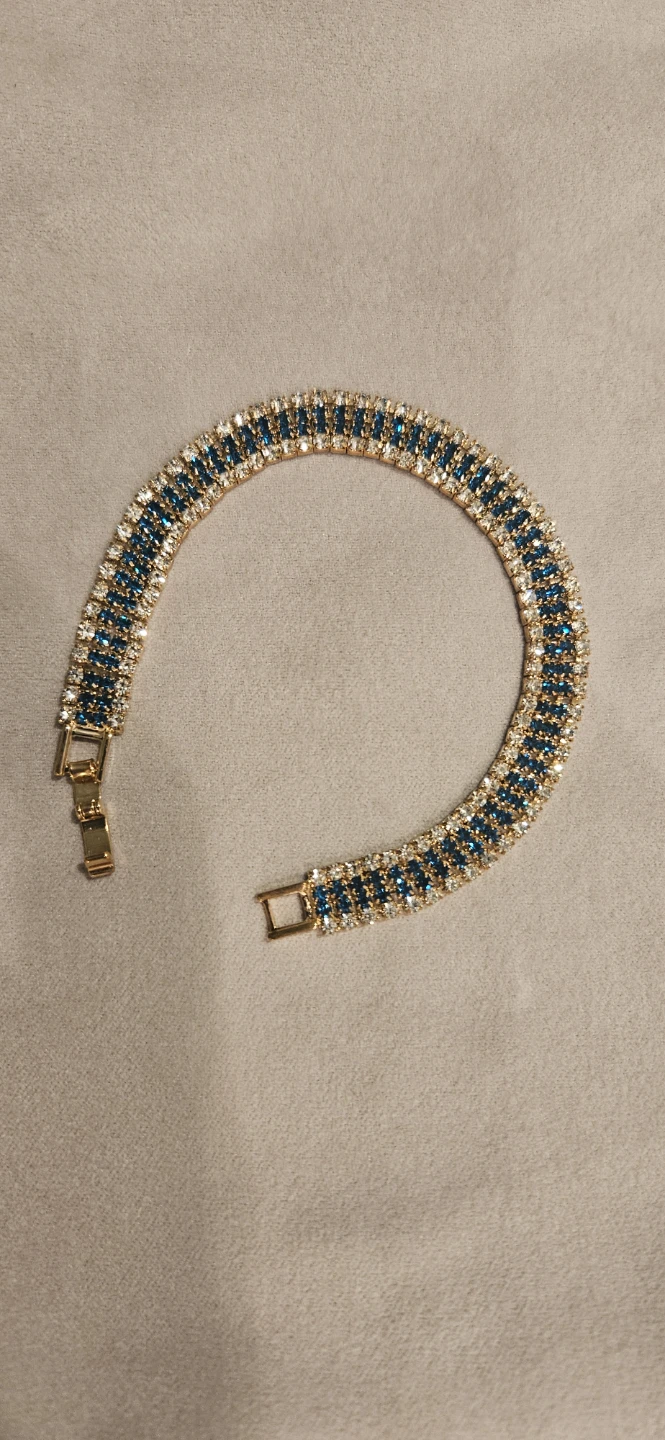 Gold-tone crystal tennis bracelet