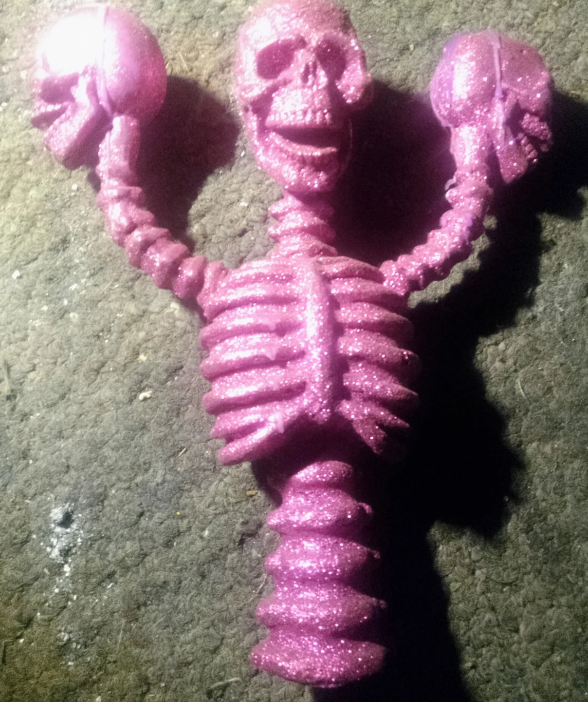 Pink Glitter Skeleton Decoration/Candle Holder
