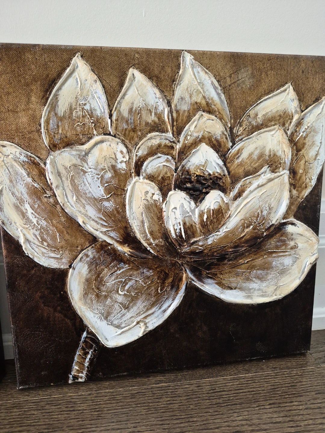 Textured Lotus Flower Wall Art Set (2 Pieces) - photo 3