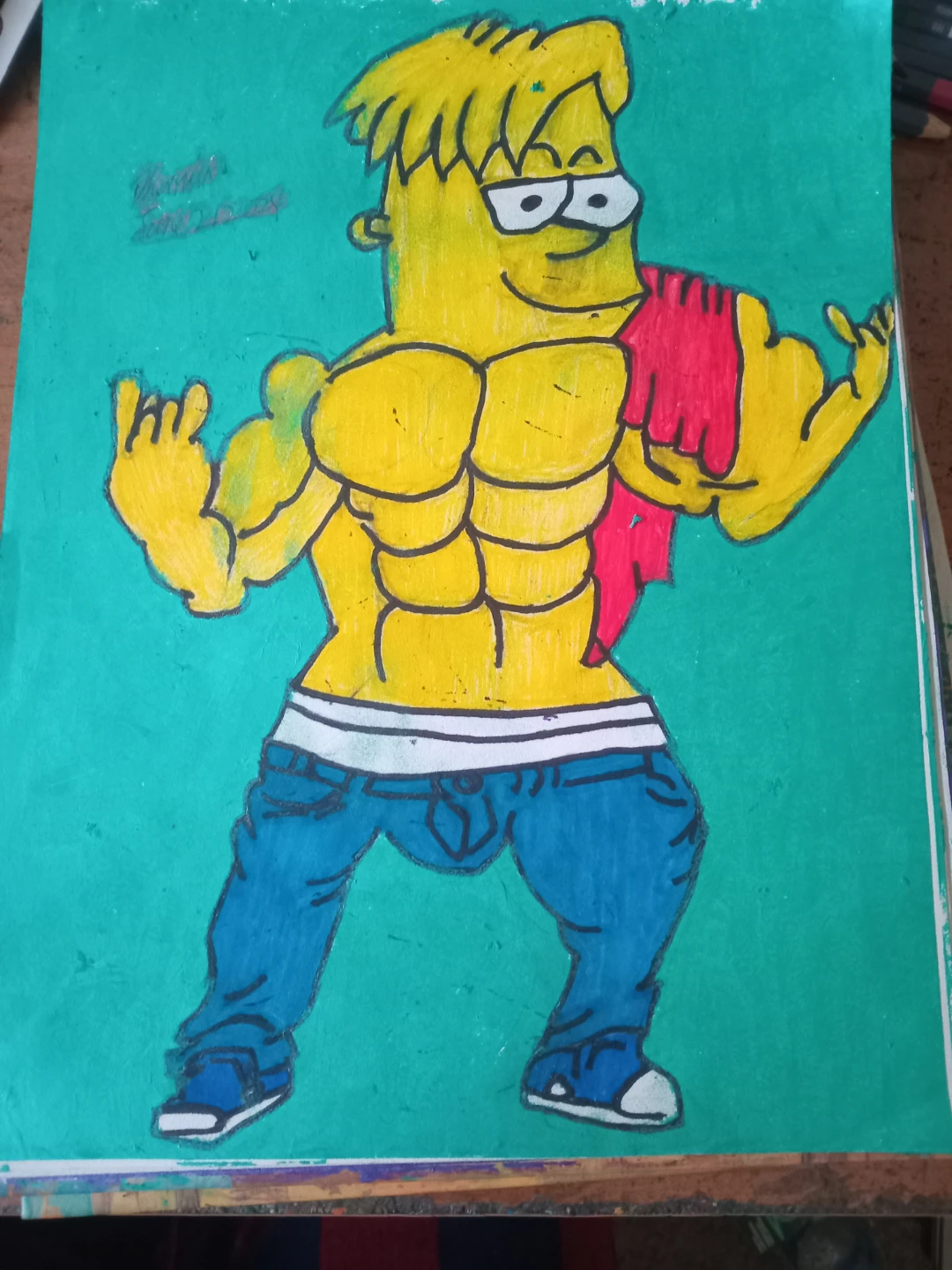BART SIMPSON DRAWING BY CUSTOM ARTIST SHERWIN