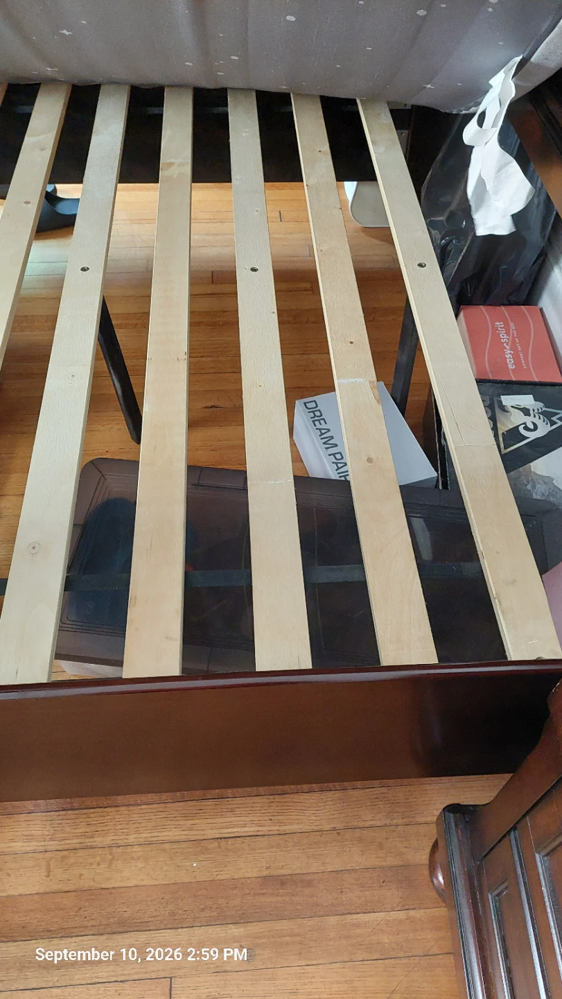 Queen Dark Wood Sleigh Bed with Storage Drawers - photo 5