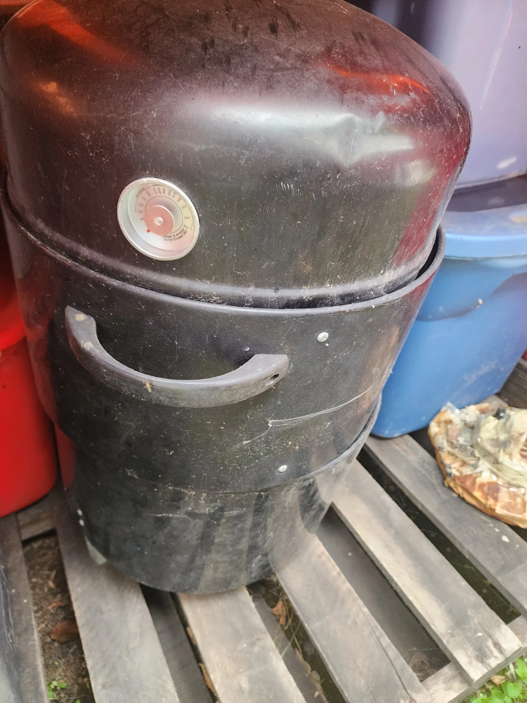 Black Charcoal Bullet Smoker