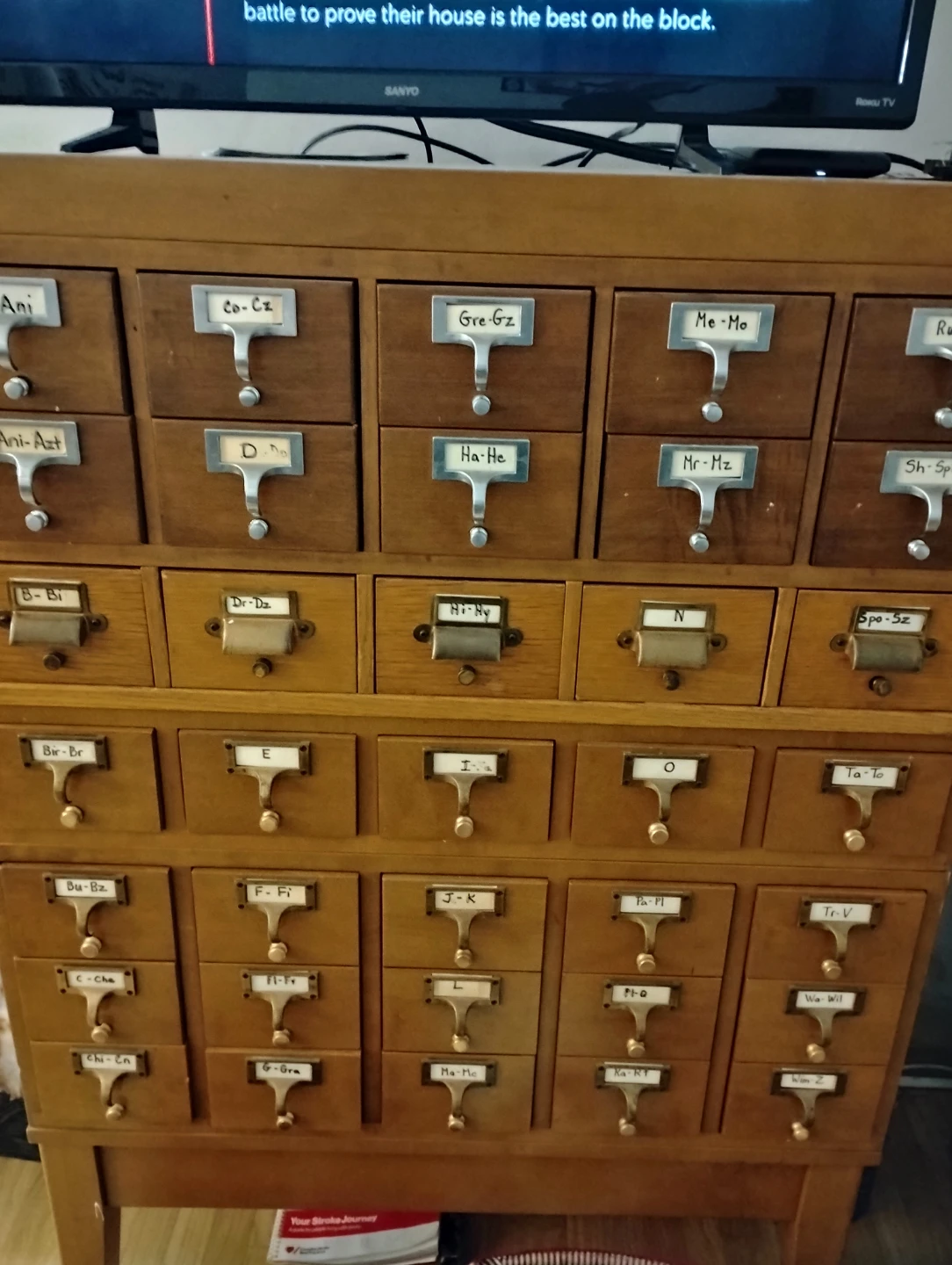 Vintage Wooden Card Catalogue Cabinet