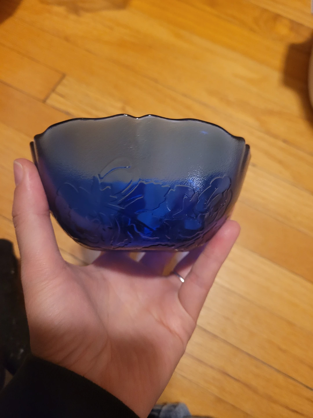 Vintage Blue Glass Bowl France