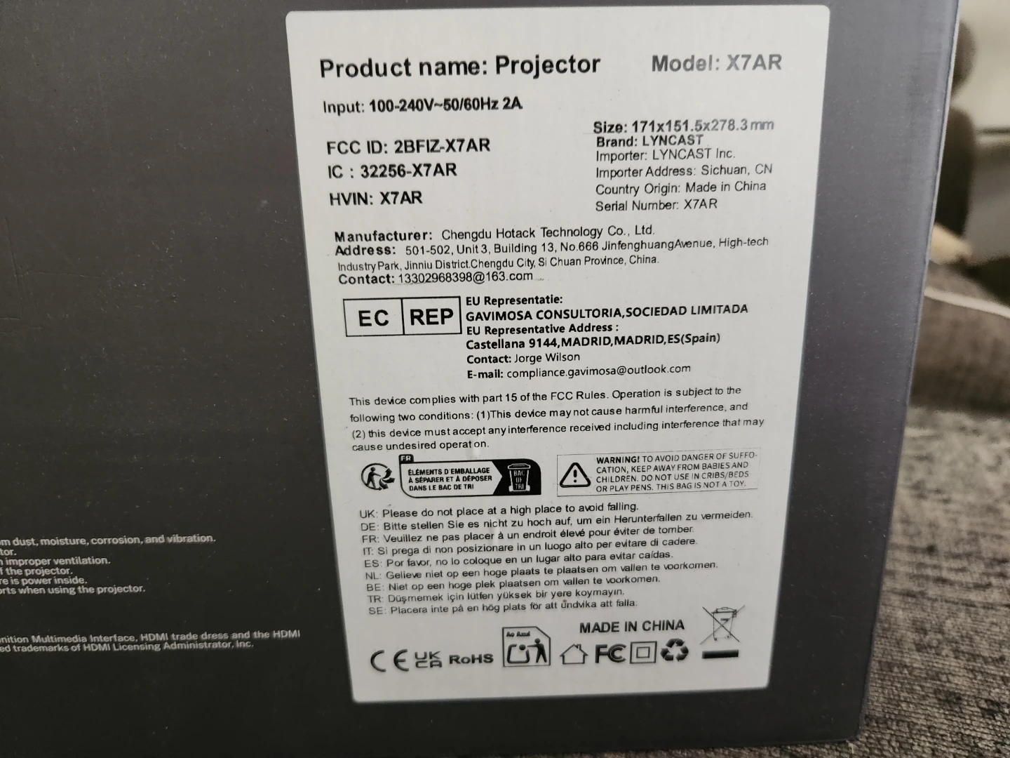 LYNCAST X7AR Smart Projector - photo 4