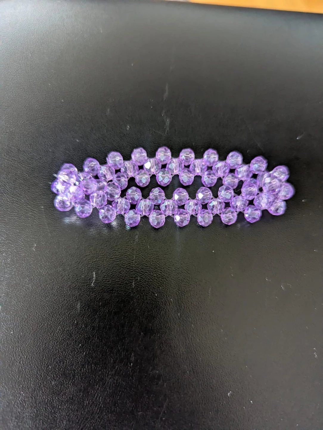 Purple Crystal Beaded Bracelet🏈 - photo 3
