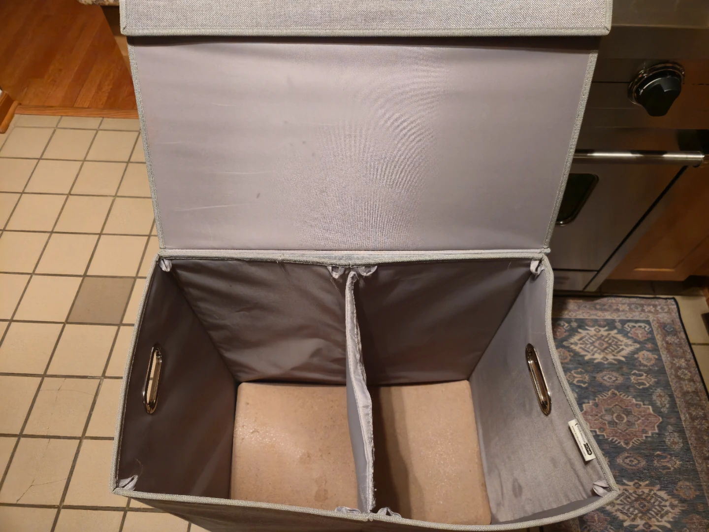 BirdRock Home Double Laundry Hamper – 2 Compartments – Gray - photo 2
