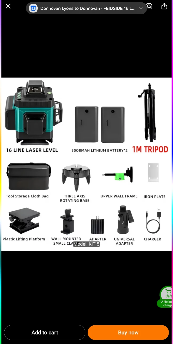 FEIDSIDE 16 Line Laser Level Kit