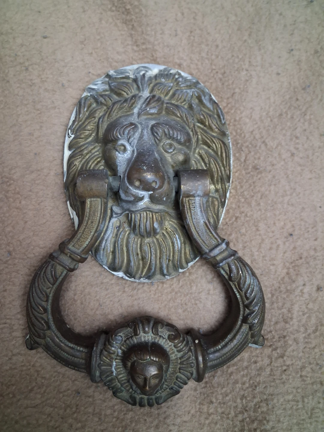 Vintage Lion Head Brass Door Knocker