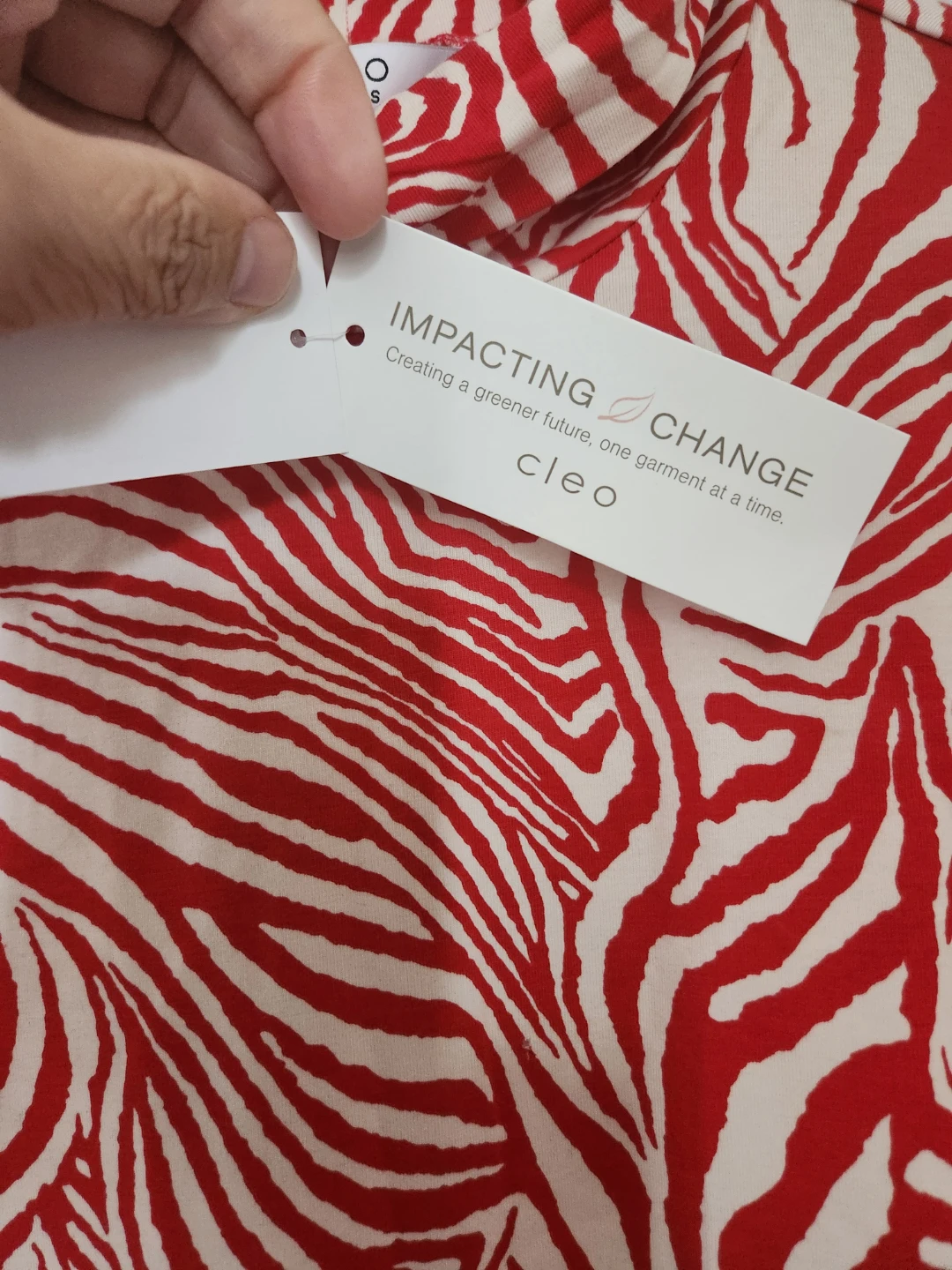 Cleo Red & White Zebra Print Mock Neck Top - photo 2