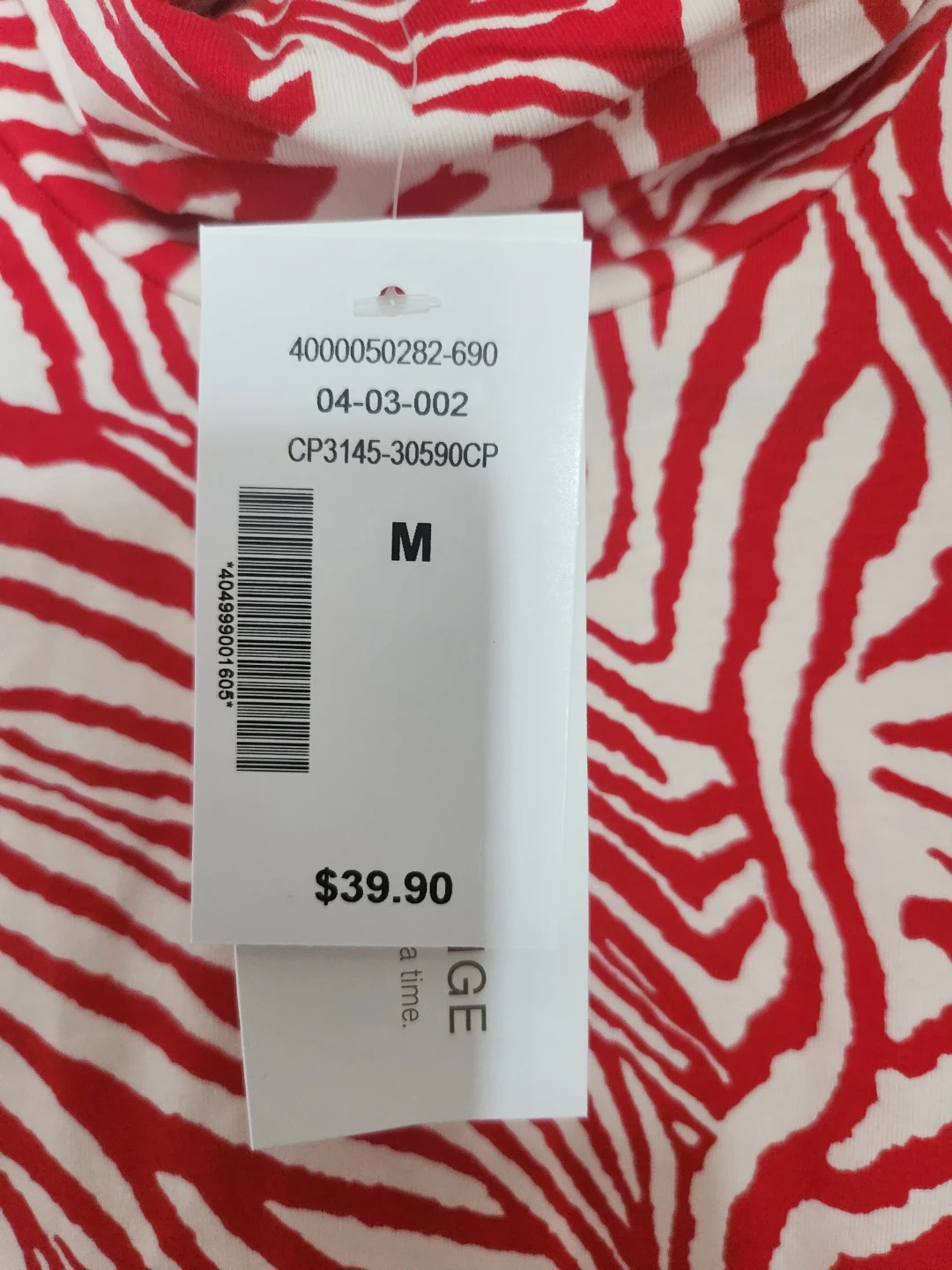 Cleo Red & White Zebra Print Mock Neck Top - photo 5