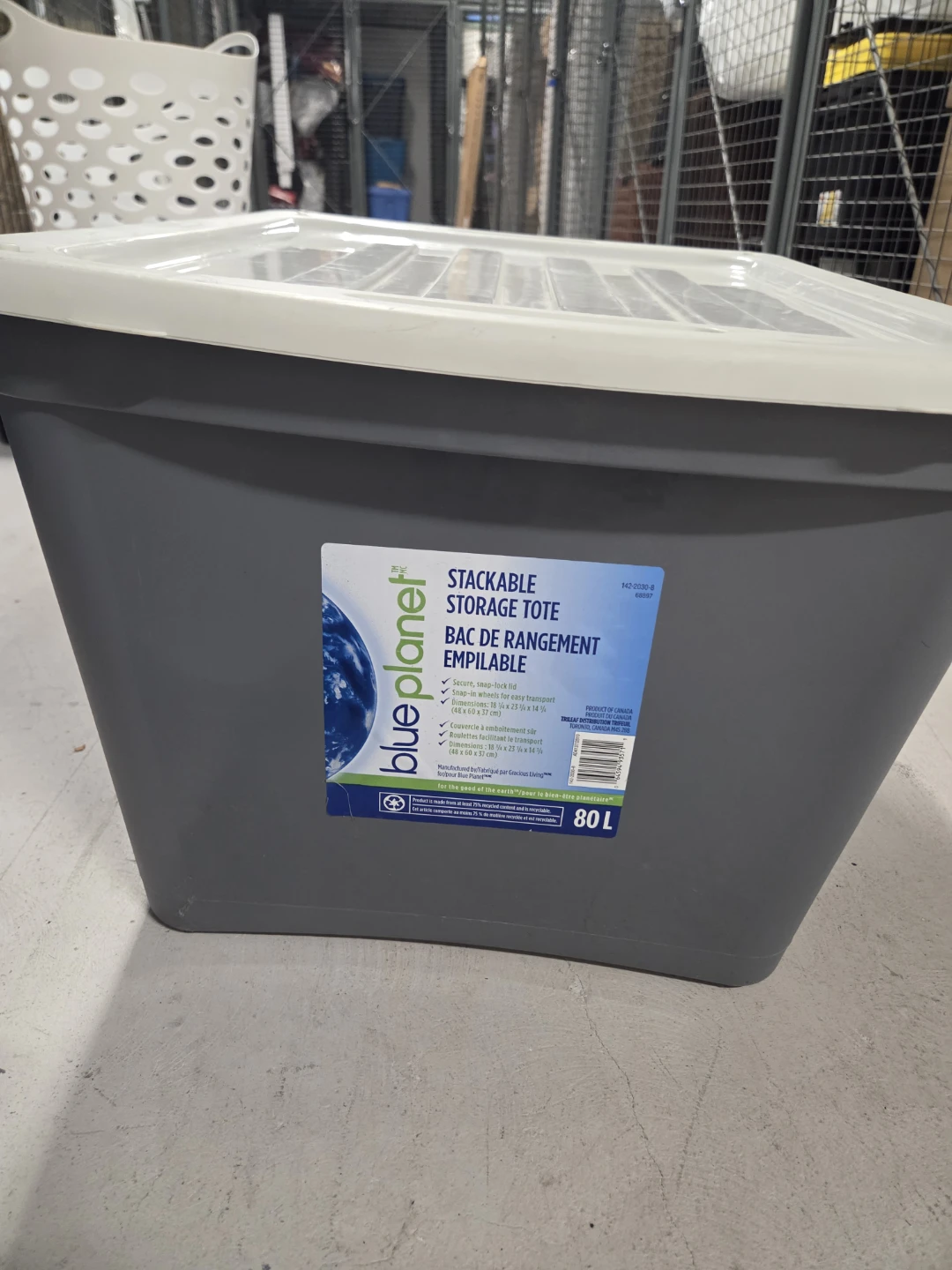 Blue Planet 80L Stackable Storage Tote