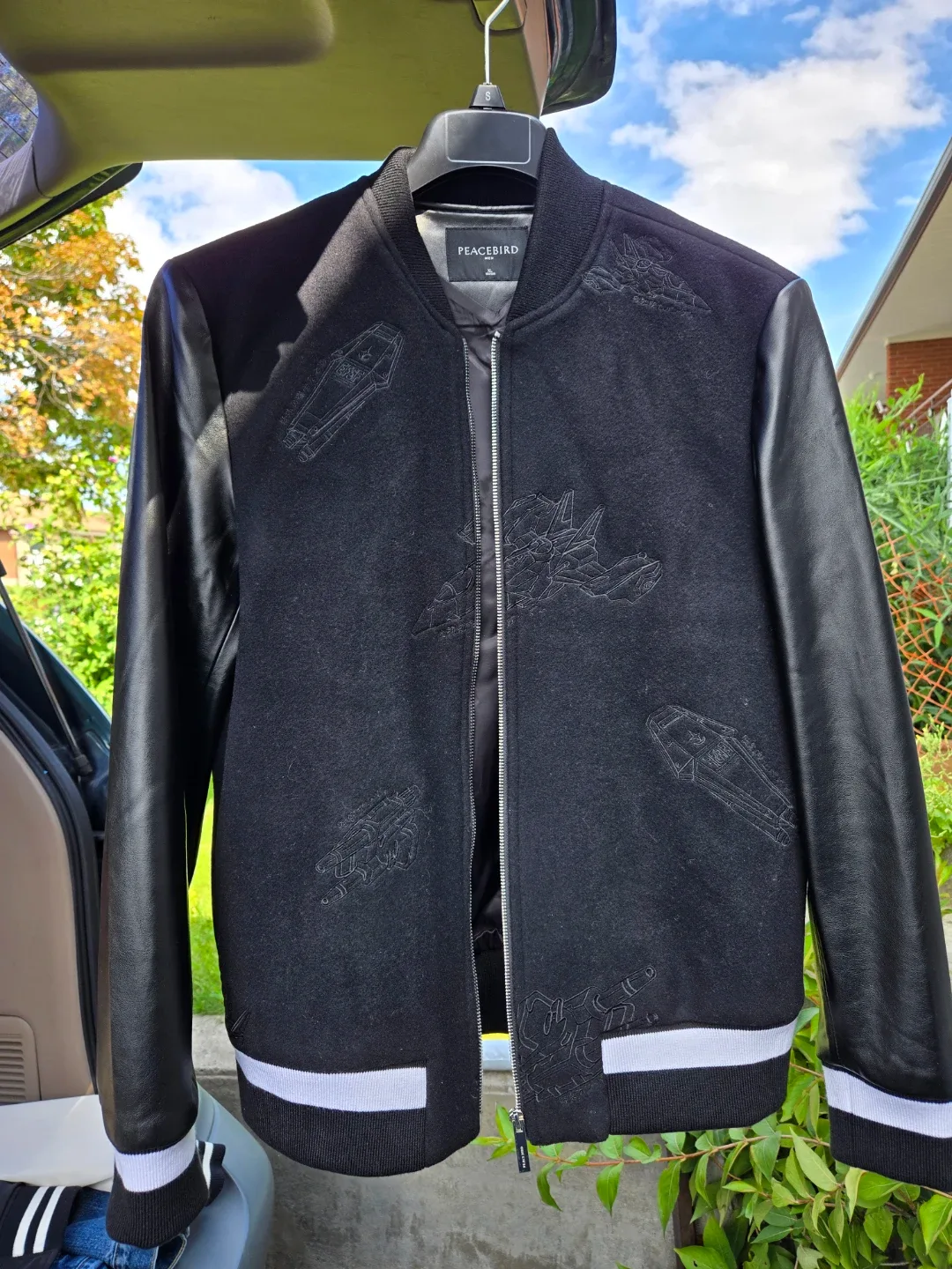 Peace bird Varsity bomber Men's Small