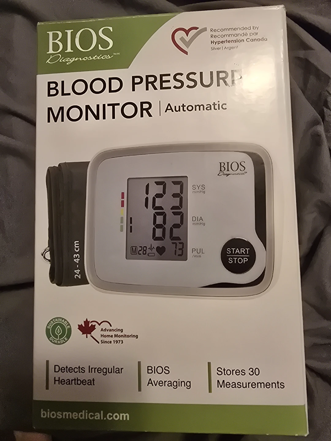 BIOS Diagnostics Automatic Blood Pressure Monitor