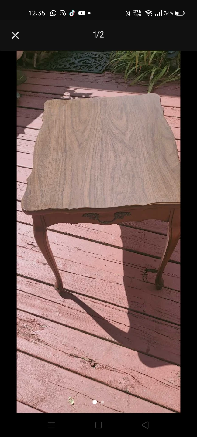 Vintage Wooden End Table - photo 4