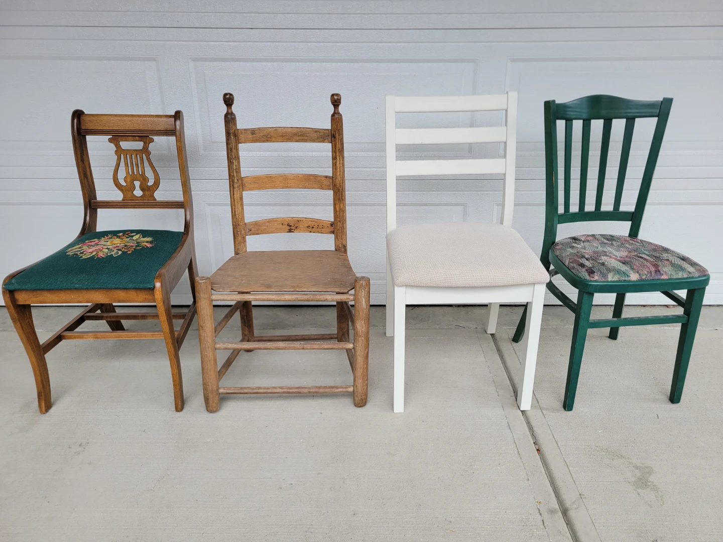 Collection of Vintage and Antique Assorted Wooden Chairs.