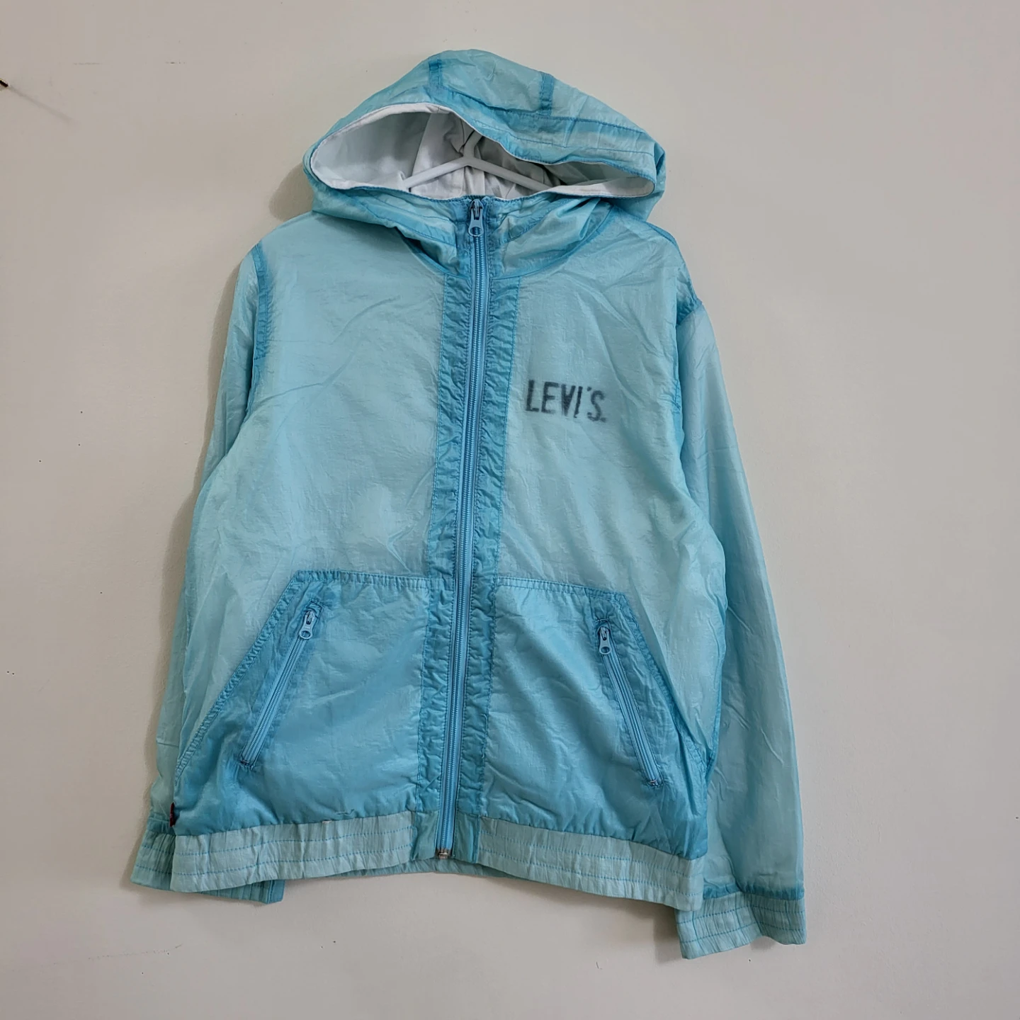 Kids/Youth Light Blue Hooded Windbreaker Jacket (Ages 12-14) - photo 2