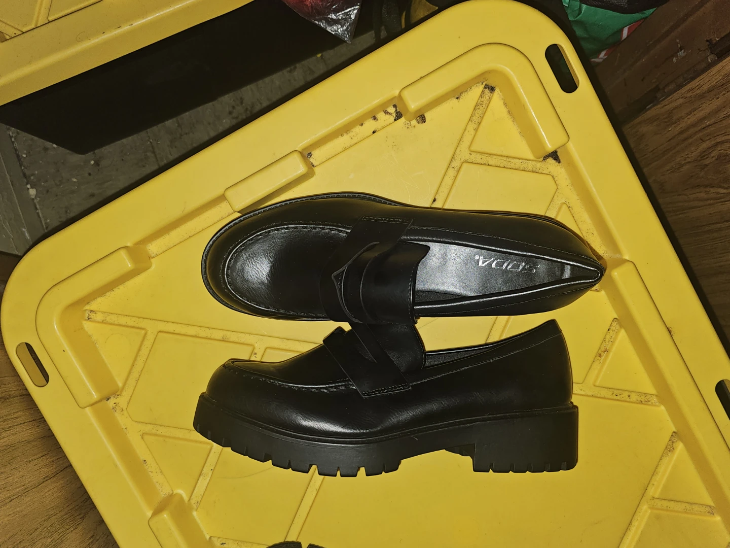 Soda Black Platform Loafers