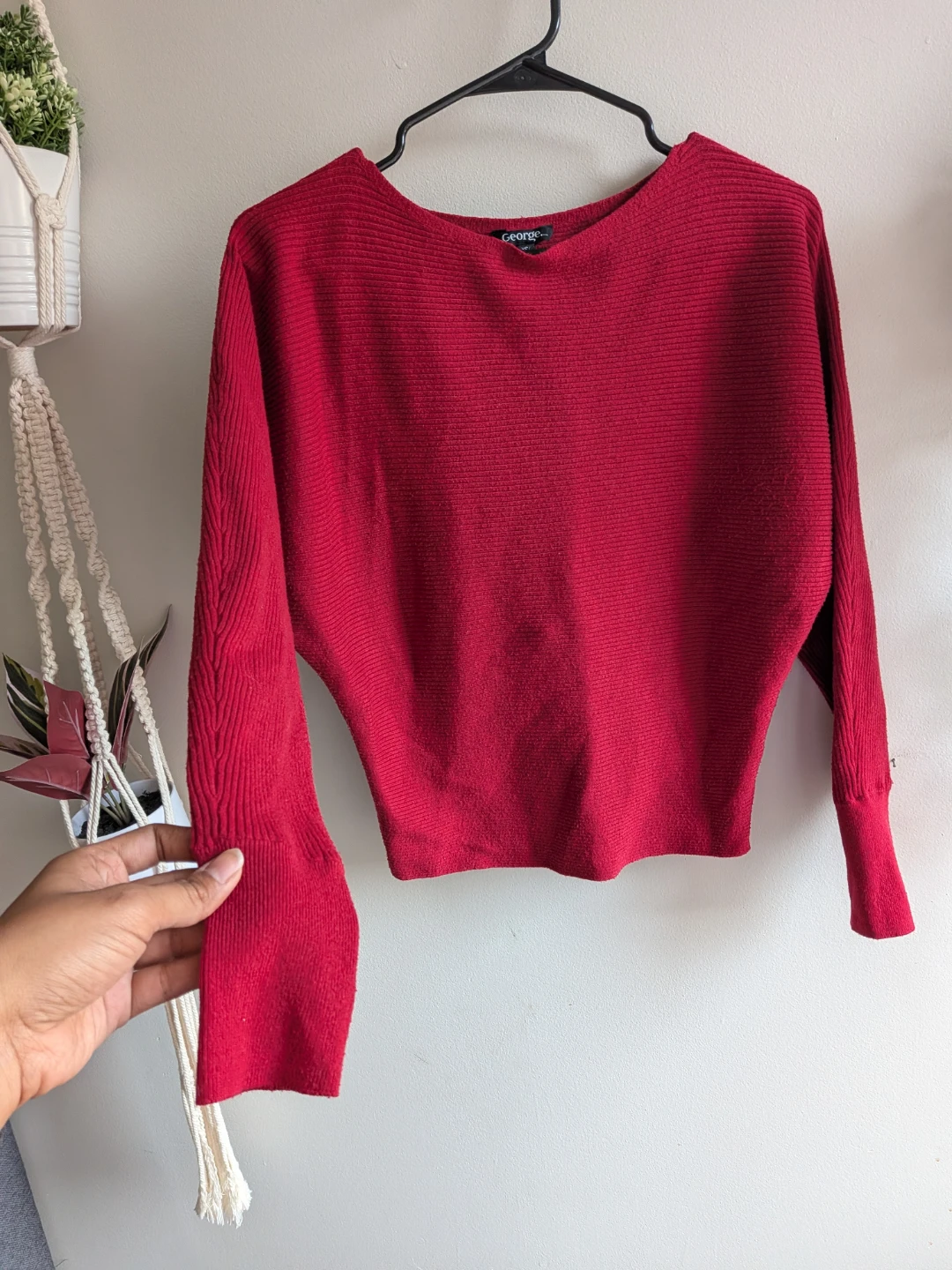 🏈George Red Ribbed Long Sleeve sweater - photo 2