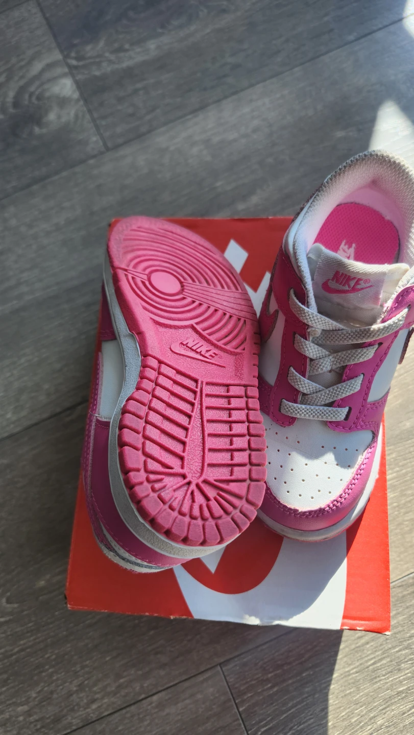 Nike Dunk Low TD Toddler Shoes Pink White Size 9C - photo 4