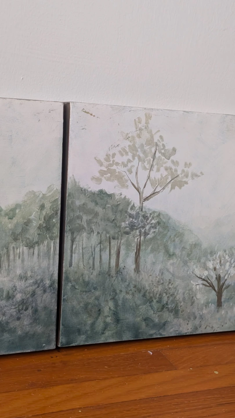 Original Diptych Landscape Paintings - photo 2