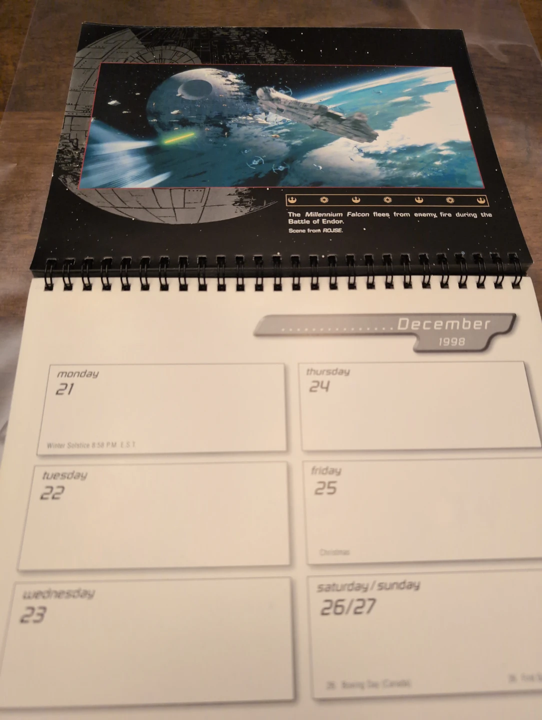 Star Wars Trilogy Special Edition 1998 Datebook Calendar - photo 3