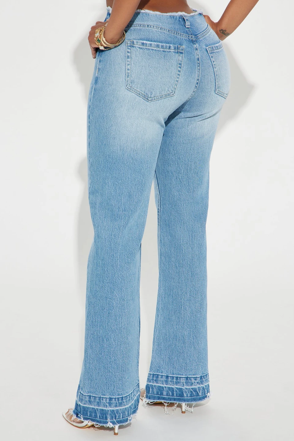 Fashion Nova Wide Leg Jeans Light Wash - photo 2