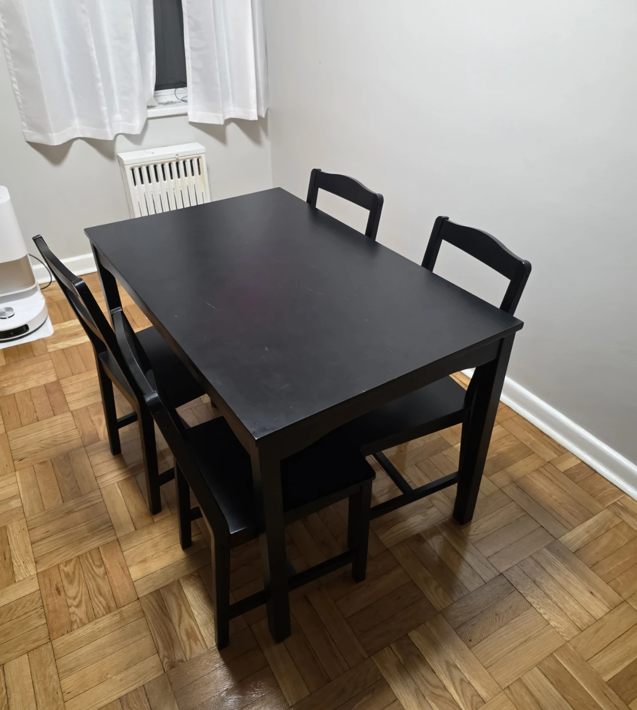IKEA Black Dining Table and 4 Chairs